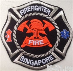 Нашивка пожарная  "Firefighter Singapore" - фото 5410